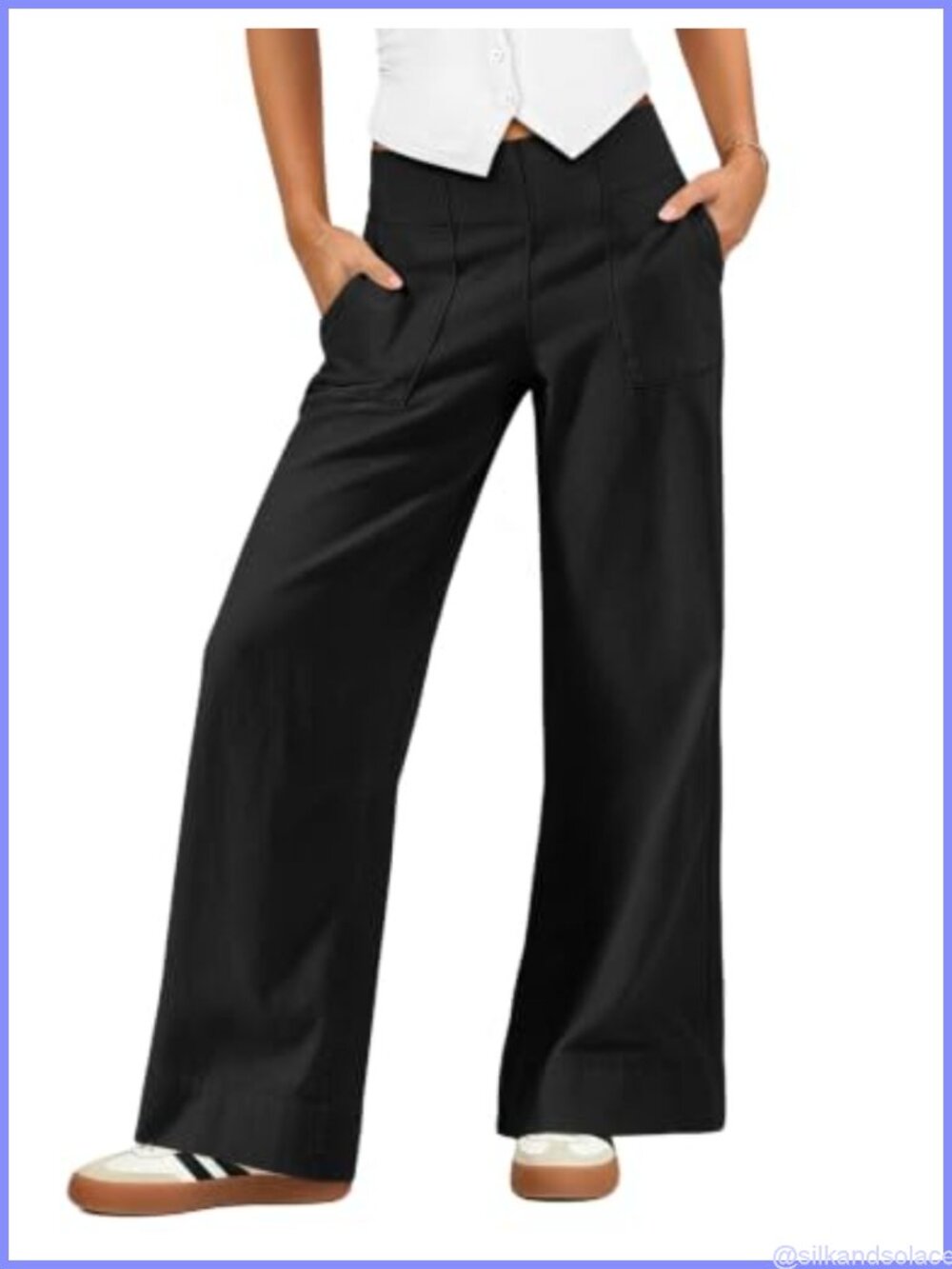 Low Rise Cargo Wide Leg Pants for Women Stretchy Casual Trousers